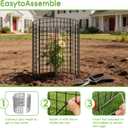 30Pcs 12"x 16" Large Wire Plant Protectors from Animals, 10 Packs Metal Plant Cages Mesh Chicken Wire Cloche with Nylon Ties and Ground Stakes, Garden Cloches for Plants, Poultry, VegetablesBlack