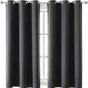 ChrisDowa Grommet Blackout Curtains for Bedroom and Living Room - 2 Panels Set Thermal Insulated Room Darkening Curtains (Dark Grey, 42 x 63 Inch)