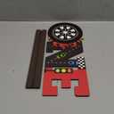 Race Car ONE Letter Sign Wooden Table Centerpiece Lets Go Racing Checkered Theme 1st Birthday Party Decoration Supplies Milestone Cake Smash Baby Shower Photo Prop Table Decor for Baby Boys