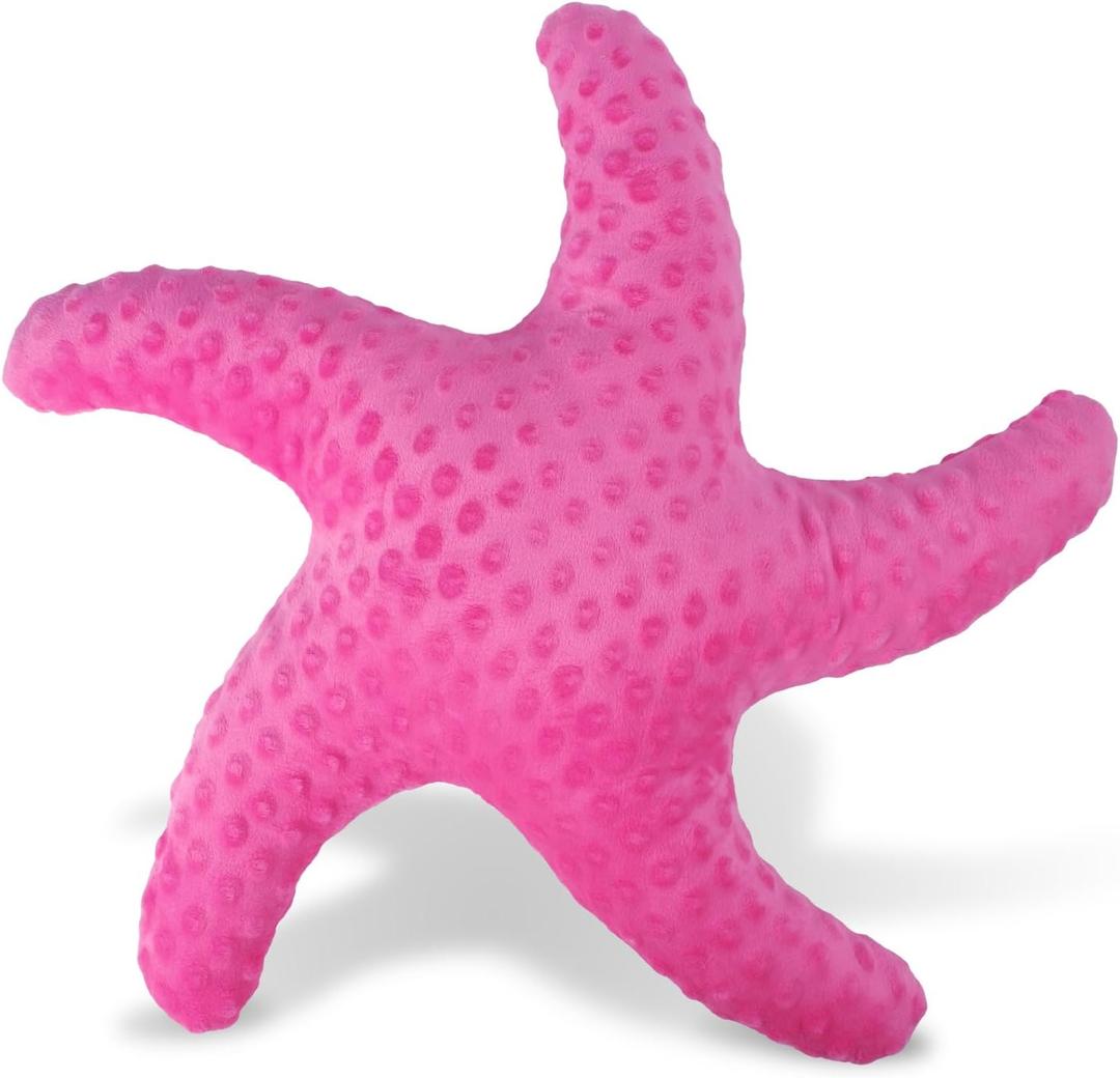 Marble Empire Starfish Pillow Starfish Shaped Throw Pillow Coastal Decorative Pillows Beach Ocean Nautical Theme Stuffed Plush for Bed Couch(Hot Pink) (19.68inch, Hotpink)