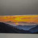 Sunset Mountain Canvas Wall Art for Living Room Nature Wall Decor Smoky Blue Ridge Mountain Landscape Picture Prints Painting National Park Poster Misty Forest Scenic Artwork Office Decorations 14x48”