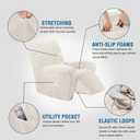 H.VERSAILTEX Velvet Recliner Chair Covers 1-Piece for Reclining Chair, Recliner Cover Feature Thick Luxury and Soft Fabric with Elastic Bottom, Anti-Slip Foams Attached (Ivory,X-Large)