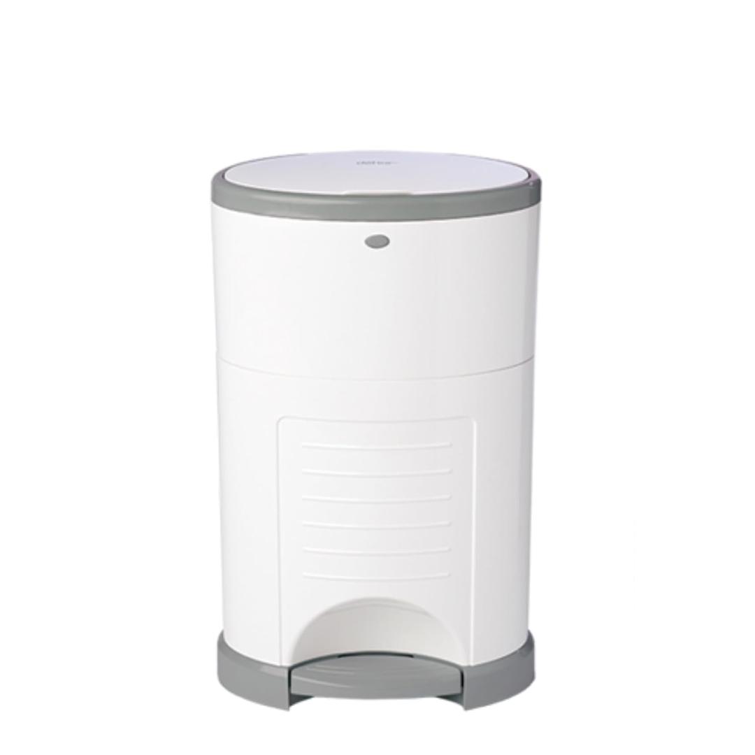 Diaper Dekor EKO Classic Diaper Pail, White | ONLY Eco-Friendly Diaper Pail Made with 70% Recycled Materials | Hands-Free: Step Drop Done | Cost-Effective Refill System