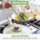 GreenLife 16 Piece Nonstick Cookware Set, Soft Grip Non-Toxic PFAS-Free Ceramic Pots & Pans, Dishwasher & Oven Safe, Frying, Sauce, Saute, Utensils, Glass Lids, Stay-Cool Handles, Wobble Free, Taupe