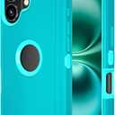 Jiunai for iPhone 16 Case Heavy Duty Rugged Drop Protection Screenless Dual Layer Shockproof Bumper Dust Proof Matte Hybrid Cell Phone Cover Case for iPhone 16 6.1'' 2024 Men Women Teen - Teal