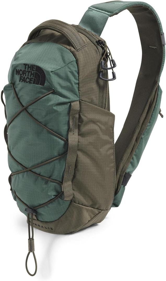 THE NORTH FACE Borealis SIing Bag | Crossbody Adjustable Strap, Water Repellent Finish, Multiple Compartments, Tablet Sleeve (One Size, Duck Green/New Taupe Green)