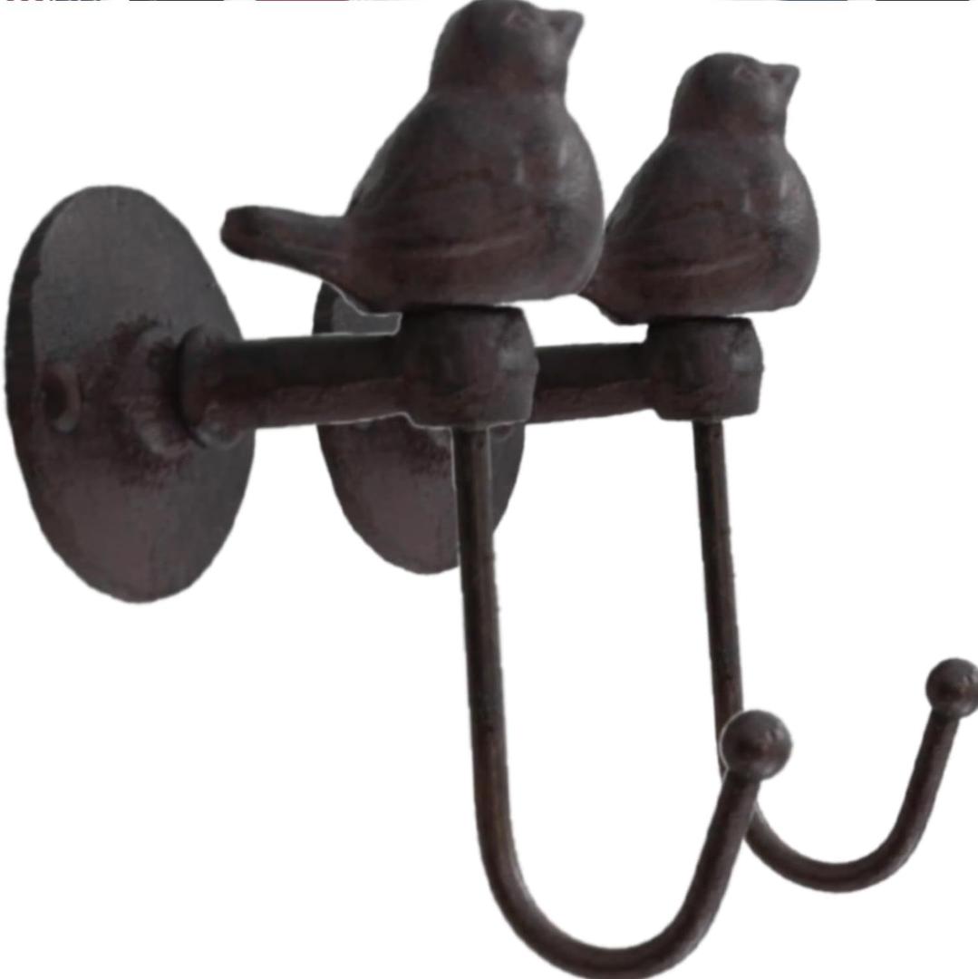 Cast Iron Hooks 520013 Songbird Wall Hook, Brownish Black (2) Cast Iron Hooks 520013 Songbird Wall Hook, Brownish Black (2)