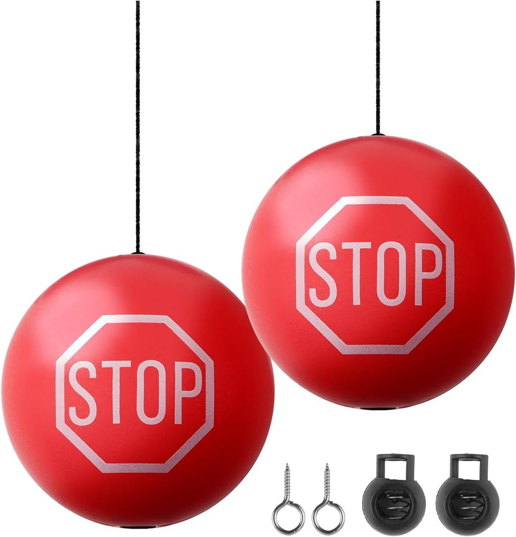 2PCS Garage Tennis Ball Parking Aid,Anti-Collision Hanging Garage Parking Aids for Cars with 13ft Rope,Universal Garages Parkings Stops Ball Garages Accessories for Car Truck SUV (Red/2PCS)