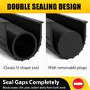 Jin&Bao 5/16" T-End Garage Door Seal Bottom Rubber Weather Stripping with 2 End Plugs, Weatherproof Seal Replacement Strip Dust & Pest Proof Threshold Buffering Garage Door Sweep (16FT, Black)