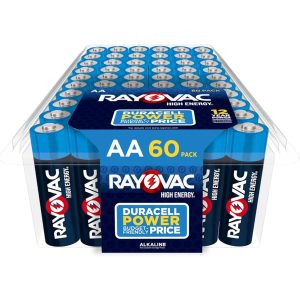 Rayovac AA Batteries, Double A Battery Alkaline, 60 Count