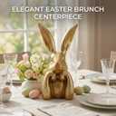 Pure Compression Easter Bunny Decor for Home - Gold Brass Thinking Bunnies Figurines Statues Home Decor - Spring Decorative Rabbits