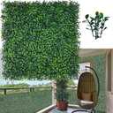 Artificial Grass Wall Backdrop Panels,20X20 in 12P UV-Anti Greenery Boxwood Panels for Indoor Outdoor Green Wall Decor & Ivy Fence Covering Privacy