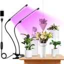 Grow Light Plant Lights for Indoor Plants,2 Heads LED Grow Light with Full Spectrum & Red Blue Purple Spectrum for Indoor Plant Growing Lamp,3/9/12H Timer, 10 Dimmable Levels (Both-Head)