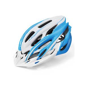 Blue And White Shinmax USB lighted Adult Bike Helmet (57-62Cm)