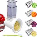 Updated Shredder Cheese Grater Attachment for KitchenAid Stand Mixers, Salad Machine with Vegetable Slicer, Salad Maker, Food Slicers Slicer Shredder Attachment with 4 Blades Dishwasher Safe