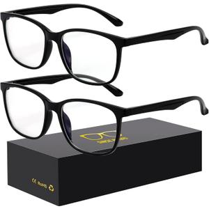 Oilway Blue-Light Blocking Glasses Computer Reading/Gaming/TV/Phones Glasses Fashion Anti Eyestrain Glasses for Women MenA3 2 * Black