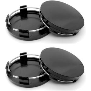4PCS Car Wheel Center Caps, ABS Scratch-Resistant Wheel Hub Protective Covers, ID 60 mm OD 56 mm Snap-on Rim Hub Center Caps, Universal Vehicle Accessories (Black)