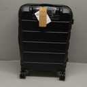 KROSER Hardside Expandable Carry On Luggage with Spinner Wheels & Built-in TSA Lock, Durable Suitcase Rolling Luggage with USB Port, Carry-On 20-Inch, Black