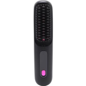 Pongnas Cordless Hair Straightener Brush LED Display Portable Hot Brush 3 Temperature Settings Type C Fast Charging All Hair Type (Black)