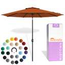 Midtown Umbrellas Lean - 9 Ft Patio Umbrella, Terracotta Canopy
