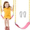 TURFEE Swings for Outdoor Swing Set -SwingSeat Replacement Kits with Heavy Duty Chains - Backyard Swingset Playground Accessories for Kids (Pink)