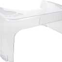 DOITOOL Toilet Step Stool for Kids, Non-Slip Bamboo Toilet Potty Stool for Adults and Kids, Bathroom Step Stool (Clear) (Transparent)