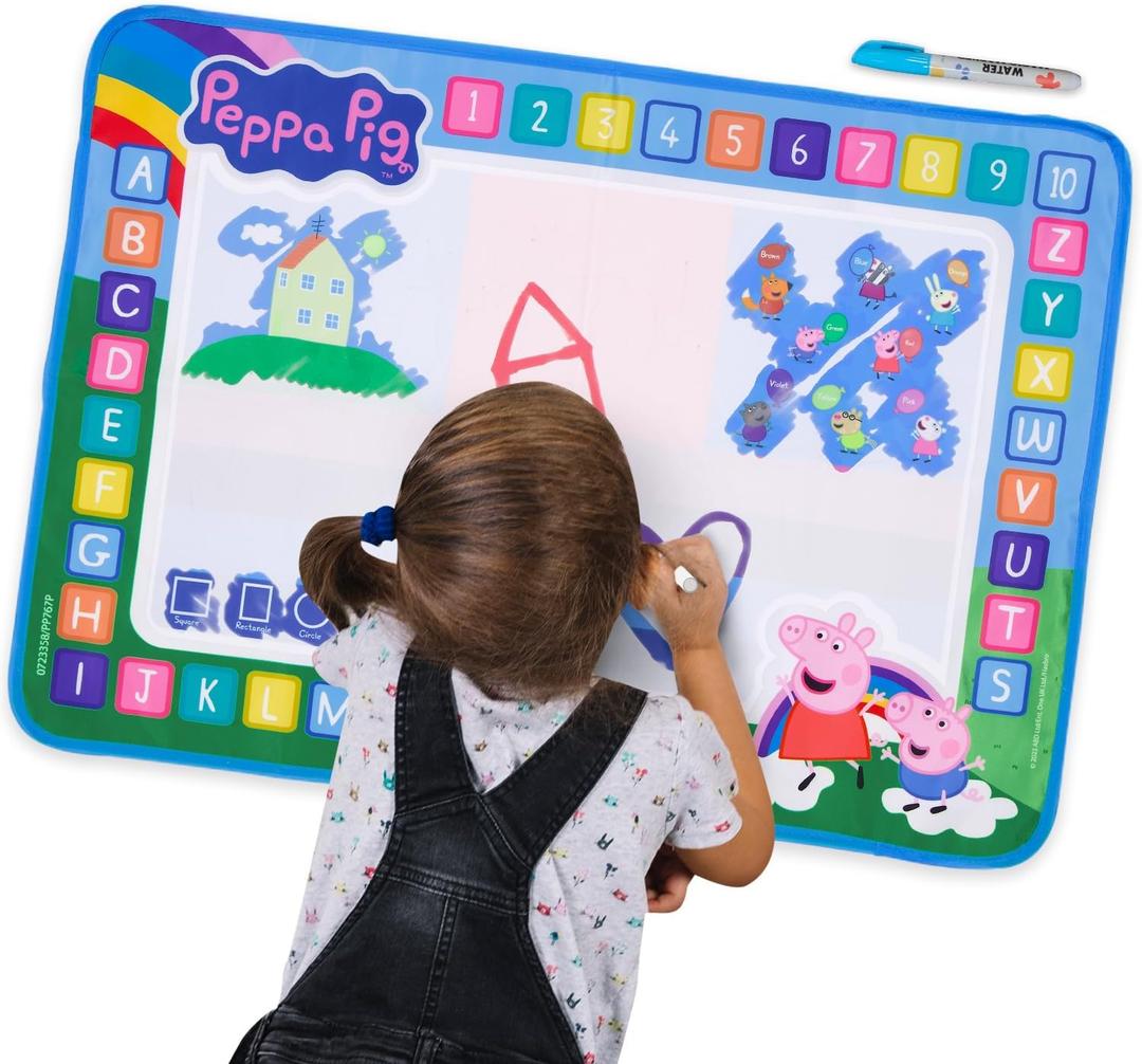 Kids Toys Water Doodle Mat - Peppa Pig Reusable Painting Writing Color Doodle Mat Drawing Board, Toddler Educational Toys for Age 3 and Up Year Old Girls & Boys (50cm x 70cm)