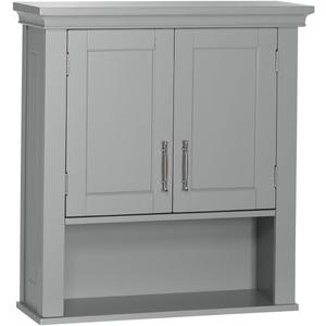 RiverRidge Somerset Two-Door Bathroom Storage, Gray Wall Cabinet, Grey, Set 1