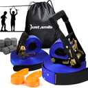 Slackline Kit Slakcline Longer 60ft with Tree Protectors Arm Trainer and Carry Bag,Slack Lines for Backyared for Kids and Adults