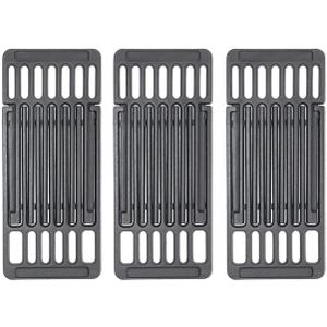 PCBZ0A (3-Pack) 6 1/4 inch wide Adjustable Cast Iron Cooking Grate Replacement for BBQ Grills Gas Eletric Grills, Universal Cooking Grids Extend from 14" up to 20" L