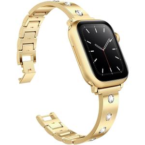Mosonio Dressy Jewelry Bracelet Bands Compatible with Apple Watch Band 46mm 45mm 44mm 49mm 42mm 41mm 40mm 38mm for Women, Cute and Stylish Diamond Metal Strap for iWatch Series 11 10 9 8 7 6 5 4 3 2 1 SE Ultra