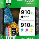 910XL Ink Cartridges Combo Pack Compatible Replacement for HP 910XL 910 Ink Cartridges to Use with HP OfficeJet Pro 8020 8025 8028 8030 8035 8010 8015 8018 8022 Printer (1BK/1C/1M/1Y, 4 Pack)