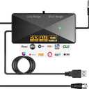 TV Antenna Amplifier Signal Booster, 25DB High Gain Powerful Antenna Booster for TV Antennas Indoor Outdoor, Clear Up Pixelated Amplifier, Adjustable Reception Range, USB Power (Black-M)