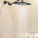 Veken 11.8" Black Rain Shower Head, Rectangular Rainfall Showerheads with 11" Stainless Steel Exension Arm, Height & Angle Decor Adjustable, High Pressure Shower Heads, Bathroom Accessories