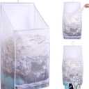 Hanging Collapsible Breathable Mesh laundry bags,Fast Drying Portable Space Saving Laundry Hamper for dorm,Rv Laundry Hamper Storage (White)