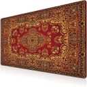 Gaming Mouse Pad Retro Boho, Large Mousepad Office Desk Mat, Work Desk Mat Non-Slip Rubber Base Waterproof with Stitched Edges, 35.4 X 15.7 inch for Work/Game/Office/Home Vintage Bohemian
