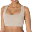 Amazon Essentials Women's Active FormFlex Buttery Soft Light Support Square Neck Racerback Sports Bra, Size: L