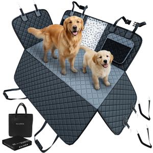 Hard Bottom Dog Car Seat Cover for Back Seat, 900D Oxford Waterproof Pet Seat Extender Supports 400lbs, Car Seat Protector and Hammock for Dogs, Compatible with Car, SUV, Truck