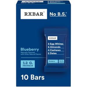 RXBAR Protein Bars, Protein Snack, Snack Bars, Blueberry, 18.3oz Box (10 Count) (EXP 09/06/26)
