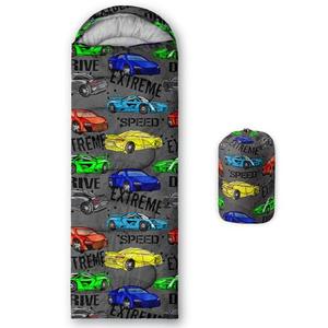 QOOMO Colour Racing Printed Camping Sleeping Bags,3 Season Warm & Cool Weather,Lightweight,Waterproof Sleeping Bags for Adults & Kids,Traveling,and Outdoors,Camping Gear Equipment,31x90inch