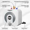 4 Gallon Under Sink Water Heater, 110V 1500W Electric Mini Tank Hot Water Heater with Digital Temp Display and Pressure Relief Valve, Compact for RV, Camper, Food Truck, Kitchen Sink, Laundry