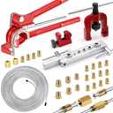 smseace 26Pack 3/16 Inch Brake line kit Include 25 FT Zinc-Plated Brake Lines with Fitting(16pcs Fittings,2pcs Union+4pcs Nut) Brake line Bender,Single Flare Tool,Cutter 3/16 Inch Brake line kit