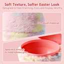 2 x Decorative Easter Egg with Raffia Grass and Card, Plush Fabric Tabletop Home Dcor, Openable Design for Spring Seasonal Display, 8.27 Inch (2)