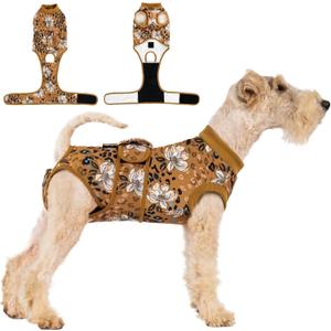 Recovery Suit for Dogs After Surgery,Female Male Dog Onesie for Spay Neuter,Substitute E-Collar & Cone,Anti-Licking Breathable Onesie for Small Medium Large Dogs (Brown)