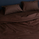 Cotton Bedding Set of 5 Pieces in Dark Brown. Flat Sheet, Fitted Sheet, Duvet Cover + 2 Pillowcases. Twin Full Queen AU EU Custom Bed Linen