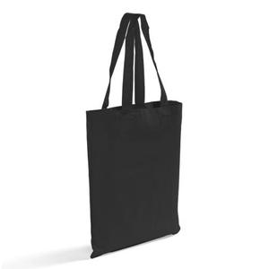 Cotton Canvas Tote Reusable Shopping Bag, Black, Small, 7 ct