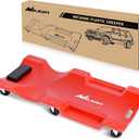 Nilight 40" Mechanic Plastic Creeper - 40 Inches Heavy Duty Shop Creeper with Padded Headrest and 6 Casters, 350 lbs Capacity, Red