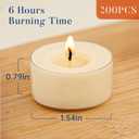 Crenovo Tea Lights Candles 200 Pack, Natural Soy Wax Tealights 6 Hours Non-Toxic, Long Burning, Unscented Small Votive Cup Candles for Wedding, Party, Dinner, Emergency