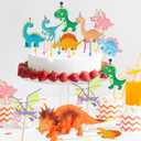 25Pcs Dinosaur Birthday Decorations Mini Dino Figures Cupcake Toppers Animal Theme Party Cake Baby Shower Supplies