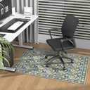 36"x48"Vintage Floral Desk Chair Rug,Heavy Duty Under Desk Rug for Rolling Chair,Machine Washable Rugs for Computer Chairs,Floor Protectors for Rolling Chairs,Office Mat for Hardwood Floor